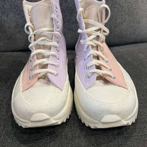 Converse Two-Tone Pastel Pink & Lavender Lace-Up Women’s High-Top Boots